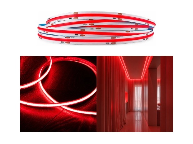 &ua TIRA LED COB 320 12V ROJO X 5 MTS LED-COB320B-12V